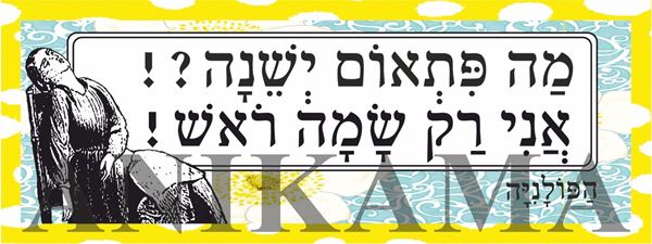 תמונה של מדבקה מה פתאום ישנה אני רק שמה ראש