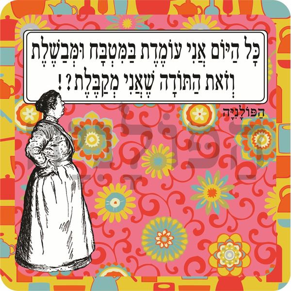 תמונה של סינר כל היום אני עומדת במטבח ומבשלת וזאת התודה שאני מקבלת